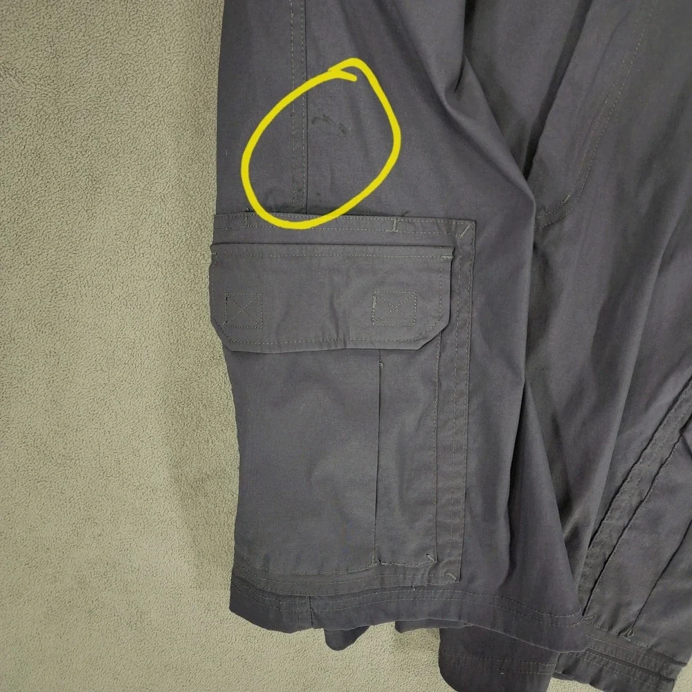 Eddie Bauer Nylon Cargo Short 36 Men Gray 10" Stretch Hiking Camping Pocket READ - Picture 4 of 9